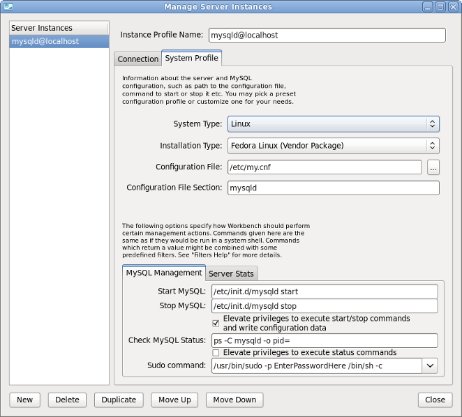 MySQL Workbench サーバーインスタンス　システム設定